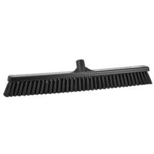 24" Soft/Stiff Push Broom Replacement Head-Food Handling Tools-Vikan-Black-Polypropylene-