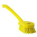 Stiff Washing Brush with Long Handle - 16.3"-Food Handling Tools-Vikan-Yellow-Polypropylene-