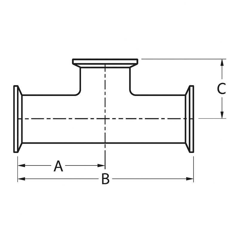 7MPS "Instrument" Short Outlet Tri-Clamp Tee-Tri-Clamp Fittings-Gorman & Smith-