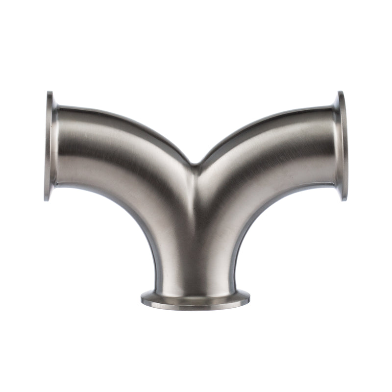 28CMP Tri-Clamp Curved Wye Tee-Tri-Clamp Fittings-Gorman & Smith-