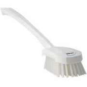 Stiff Washing Brush with Long Handle - 16.3"-Food Handling Tools-Vikan-White-Polypropylene-