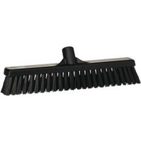 16" Stiff Push Broom Reaplacement Head-Food Handling Tools-Vikan-Black-Polypropylene-