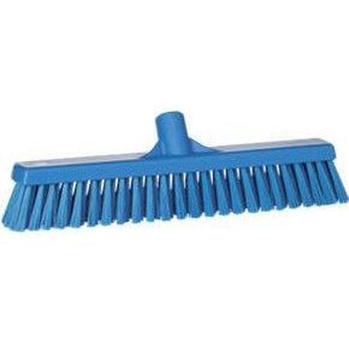 16" Stiff Push Broom Reaplacement Head-Food Handling Tools-Vikan-Blue-Polypropylene-