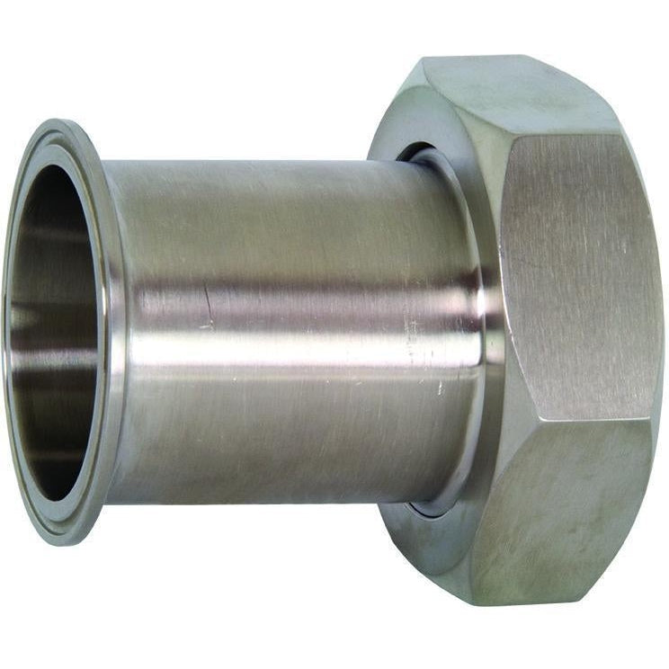 17MP Tri-Clamp x Plain Bevel Seat Adapters with Hex Nut-Sanitary Fittings-Dixon-