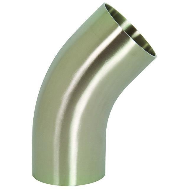B2KS Polished 45° Weld Elbows with Tangents-Sanitary Fittings-Dixon-