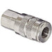 D-Type Industrial Pneumatic Female Threaded Coupler with Manual Close-Industrial Hardware-Dixon-303 Stainless Steel-1/4" (0.25")-1/4" (0.25")