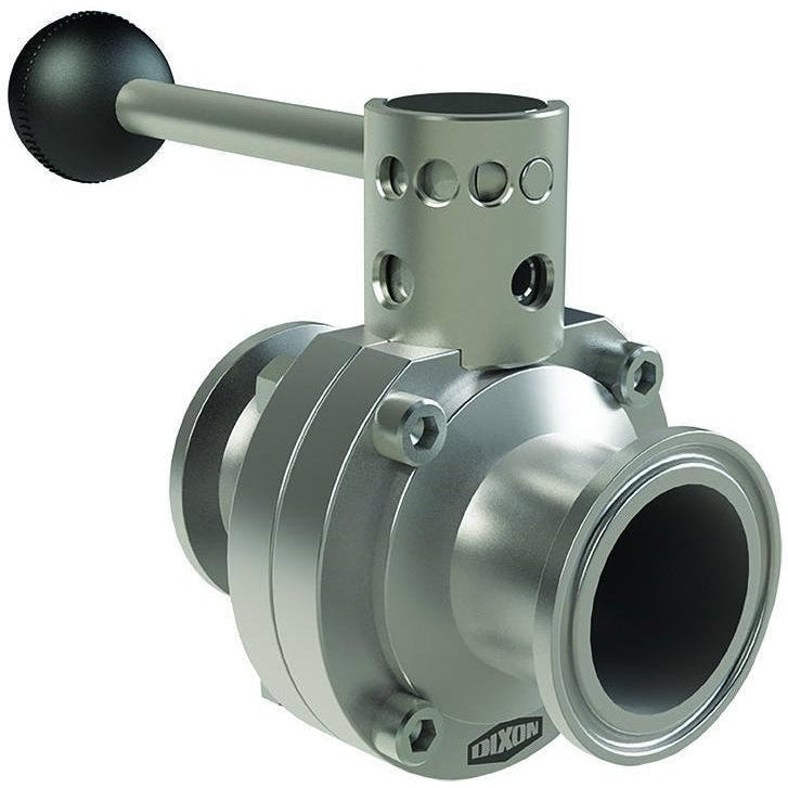 B5107 Series Butterfly Valve with Pull Handle-Sanitary Valves-Dixon-Clamp-Silicone-0.5"