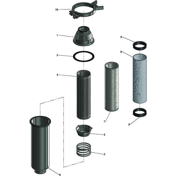 BSCCQ Short In-line Tri-Clamp Filter / Strainer Replacement Parts-Sanitary Strainers & Filters-Dixon-