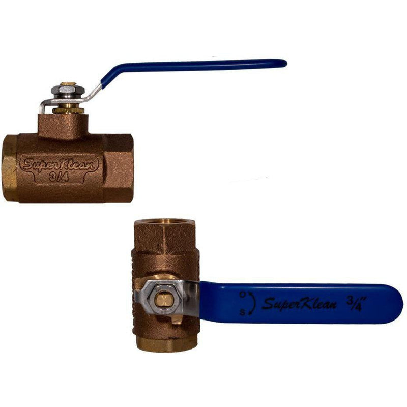 Bronze 3/4" Ball Valve-Washdown & Clean-In-Place-SuperKlean-Blue-