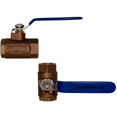 Bronze 3/4" Ball Valve-Washdown & Clean-In-Place-SuperKlean-Blue-