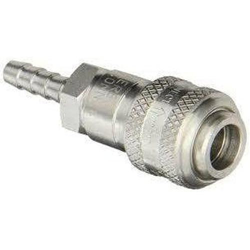 D-Type Industrial Pneumatic Hose Barb Coupler with Automatic Close-Industrial Hardware-Dixon-303 Stainless Steel-1/4" (0.25")-1/4" (0.25")