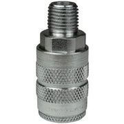 D-Type Industrial Pneumatic Male Threaded Coupler with Manual Close-Industrial Hardware-Dixon-303 Stainless Steel-1/4" (0.25")-1/8" (0.125")