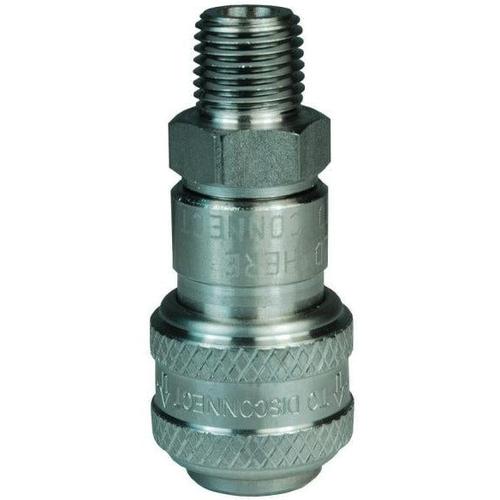D-Type Industrial Pneumatic Male Threaded Coupler with Manual Close-Industrial Hardware-Dixon-